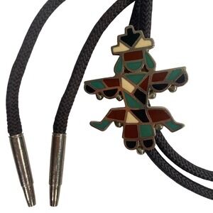Southwest Style Bolo Tie Eagle Bird Native American Inspired Pendant Western